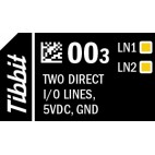 Two direct I/O lines, +5V power, ground.