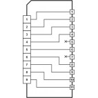 Nine terminal blocks
