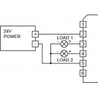 Two 24V PNP isolated open collector outputs