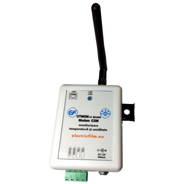 Modul monitorizare IP temperatura umiditate 12 senzori Modbus RS485 cu Releu