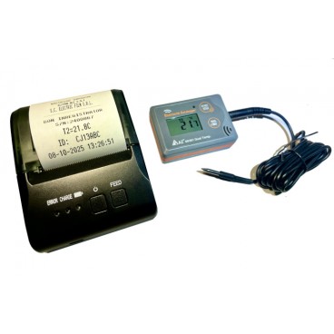 Printer for Bluetooth Temperature Recorder with External Probe